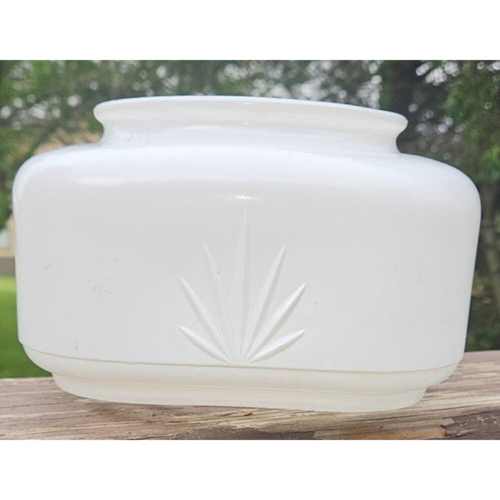 Antique Milk Glass Lamp Shade with Pineapple Design ribbed glass bottom rosette